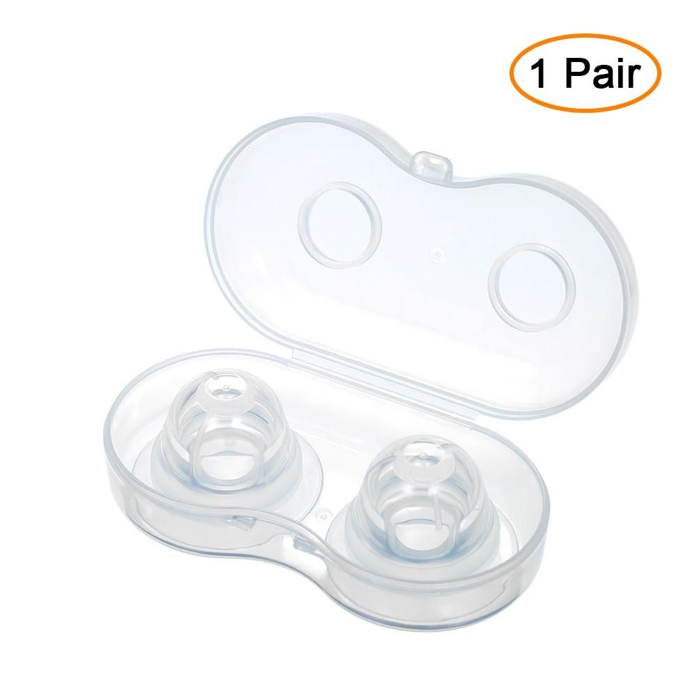 Nipple Pullers or Everters 1 Pair with Travel Case to Storage Silicone BPA-free Nipple Corrector Suckers Extender for Flat