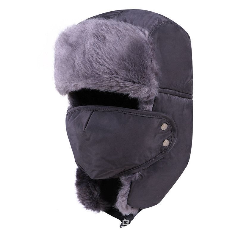 Winter Men's Aviator Hat Cold-proof Artificial Fur Russian Hat Thickened Ear Caps Windproof Biking Skiing Men's Winter Headwear-1