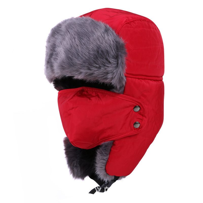 Winter Men's Aviator Hat Cold-proof Artificial Fur Russian Hat Thickened Ear Caps Windproof Biking Skiing Men's Winter Headwear-1