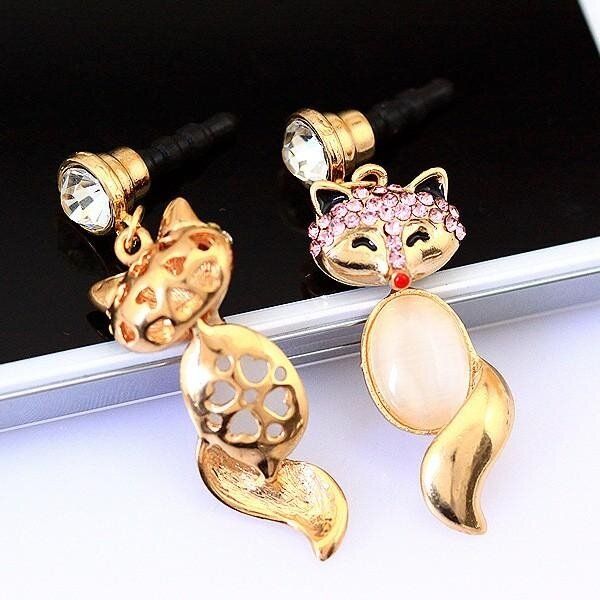 Little Fox Exquisite Opal Multicolored Cellphone Dust Plug