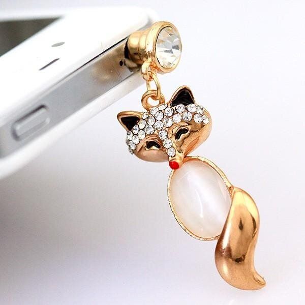 Little Fox Exquisite Opal Multicolored Cellphone Dust Plug