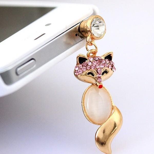 Little Fox Exquisite Opal Multicolored Cellphone Dust Plug