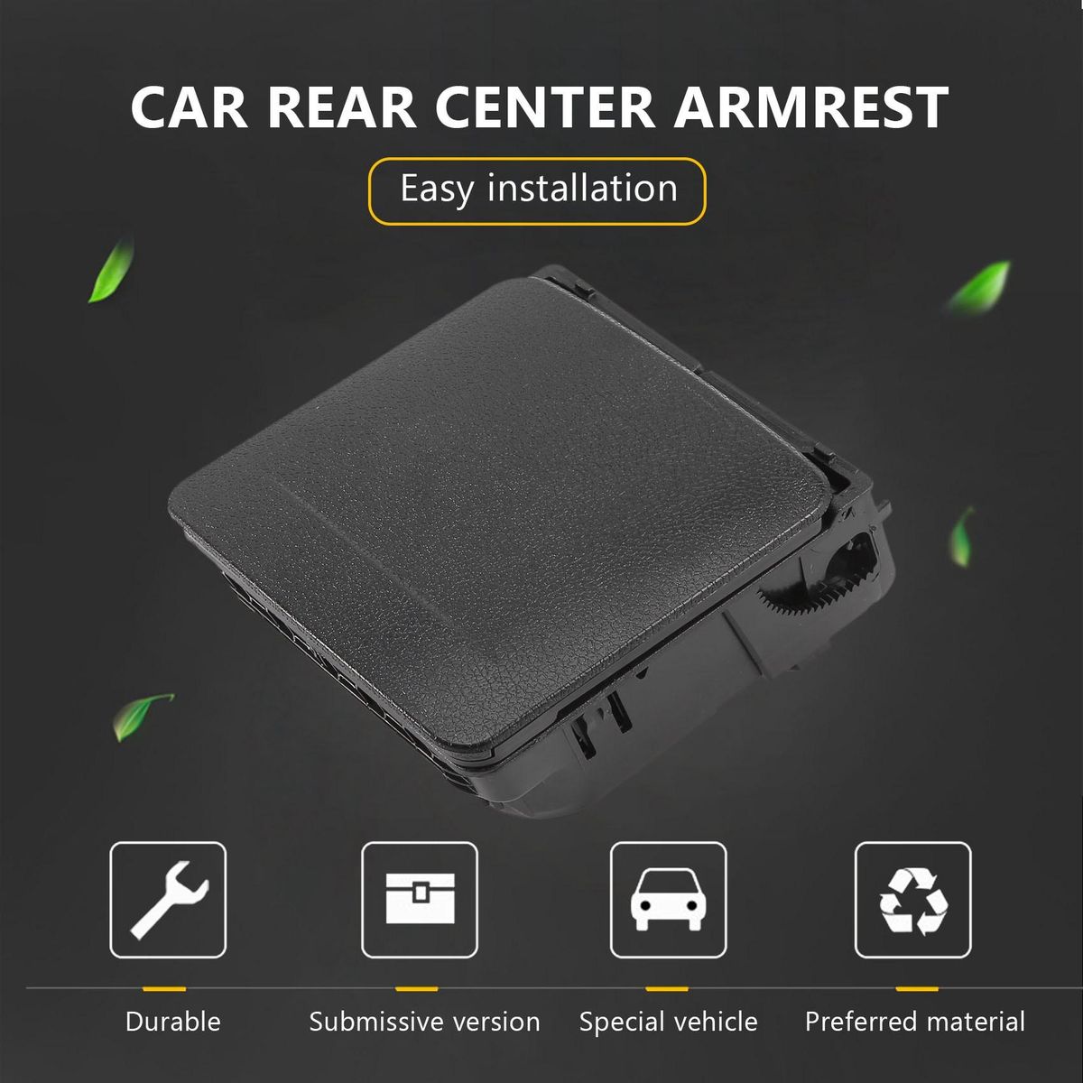 2018 Black Central Armrest Rear Cup Holder For Jetta 5 Golf 5 6 Rabbit EOS