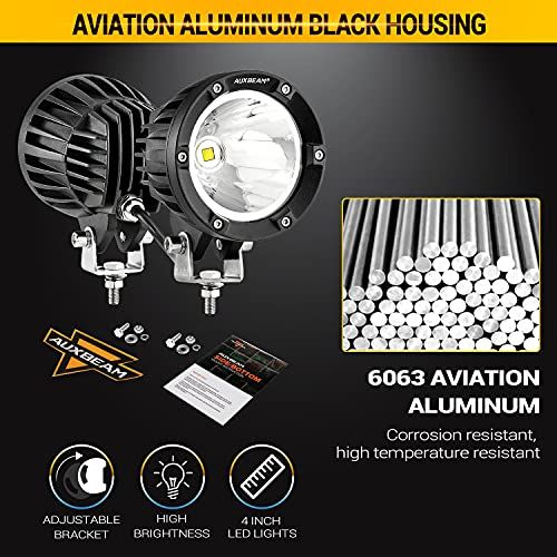 Auxbeam 4In 72W Round Led Offroad Light 2PCS 7200LM Spot Lig