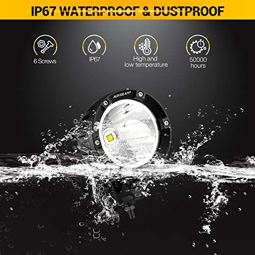 Auxbeam 4In 72W Round Led Offroad Light 2PCS 7200LM Spot Lig