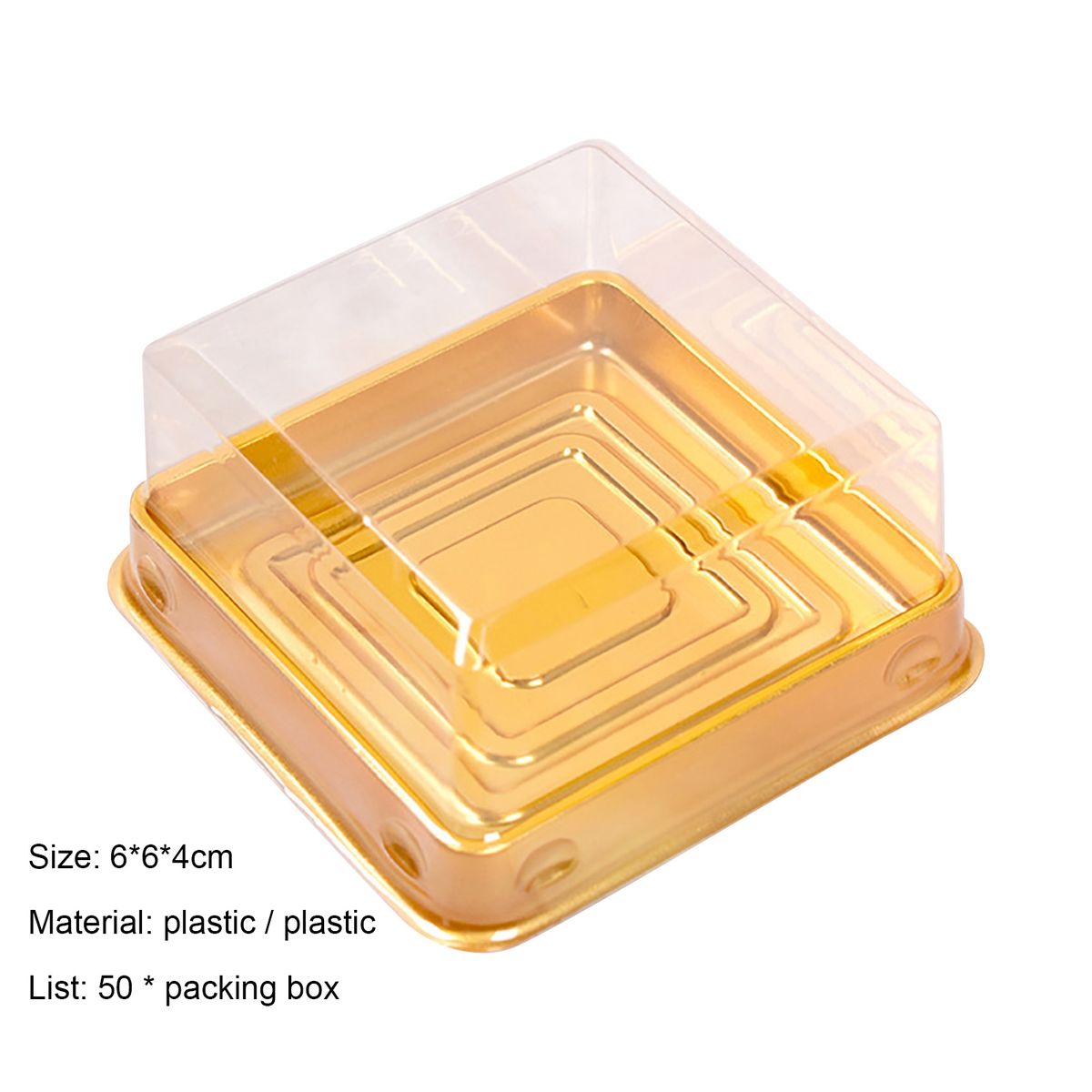 50Pcs Moon Cake Box Easy To Carry Cake Box Golden
