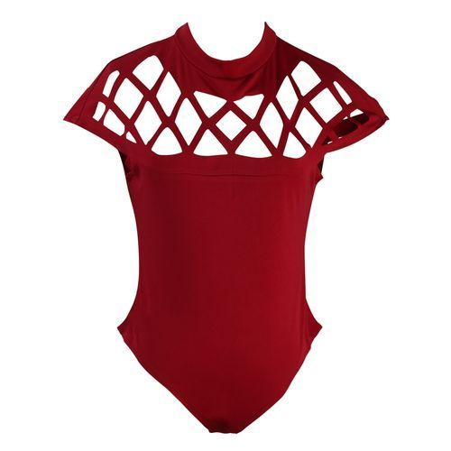 Women Ladies Sexy Long Sleeve Hollow Out Bodysuit Bodycon Bandage Jumpsuit Tops(#White)