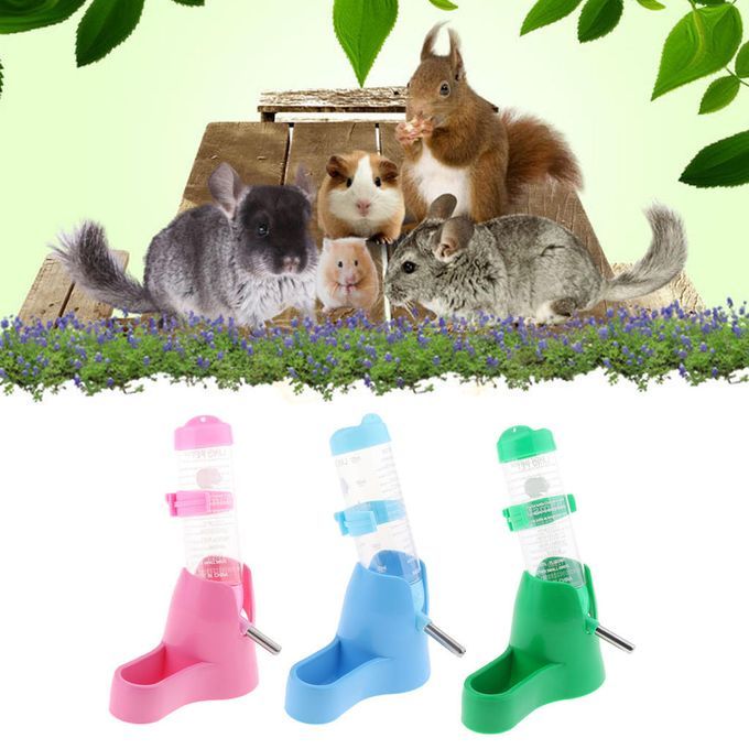 3 IN 1 Automatic Pet Feeder Hamster Bowls Water Bottles Dispenser Pink