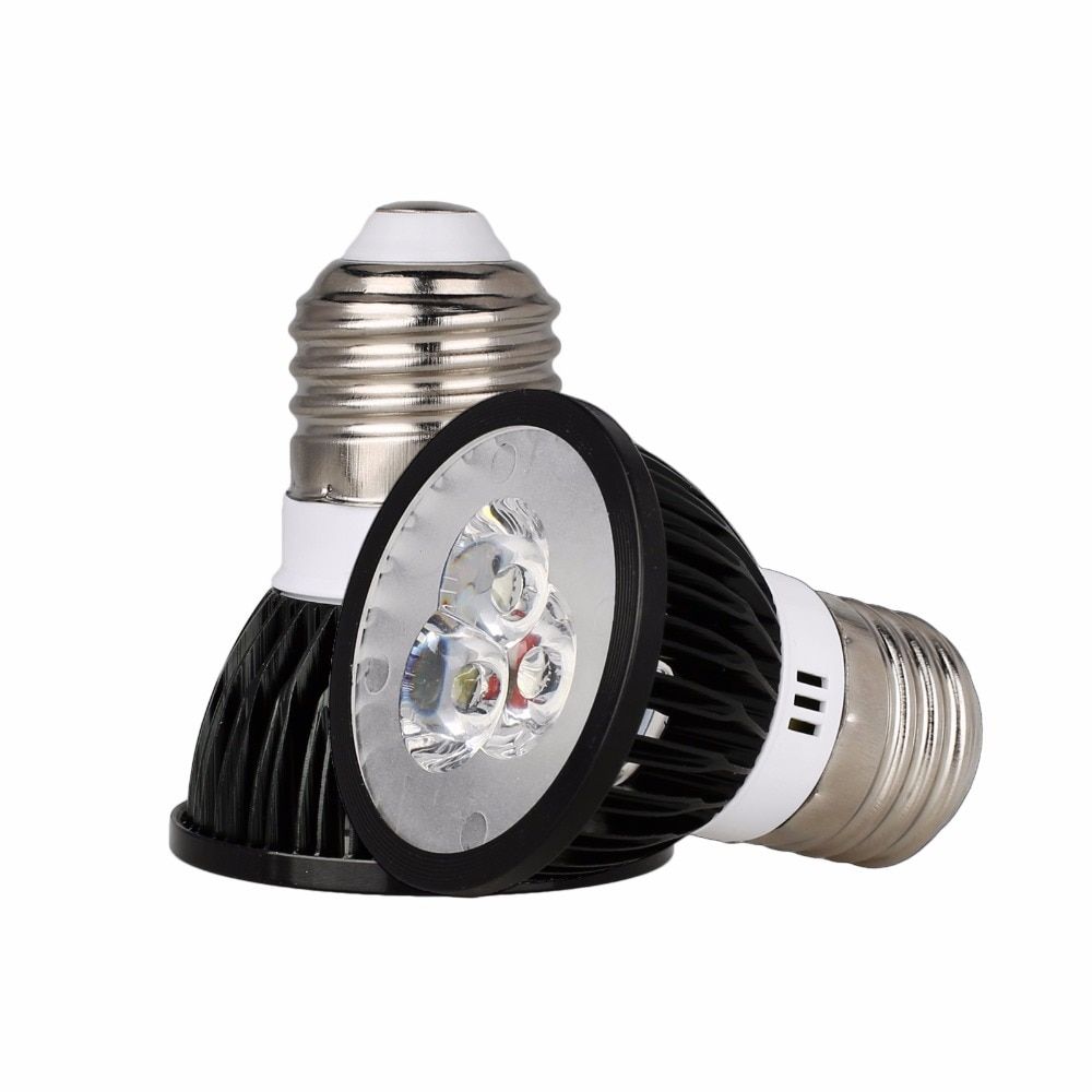 Black LED Spotlight E26 E27 E14 GU10 MR16 GU5.3 6W 8W 10W Lamp Bulb Lighting AC 85-265V