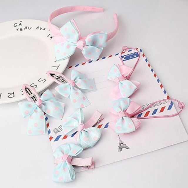 1set=7pcs Cute Children Hair Accessories Hairband Hairp