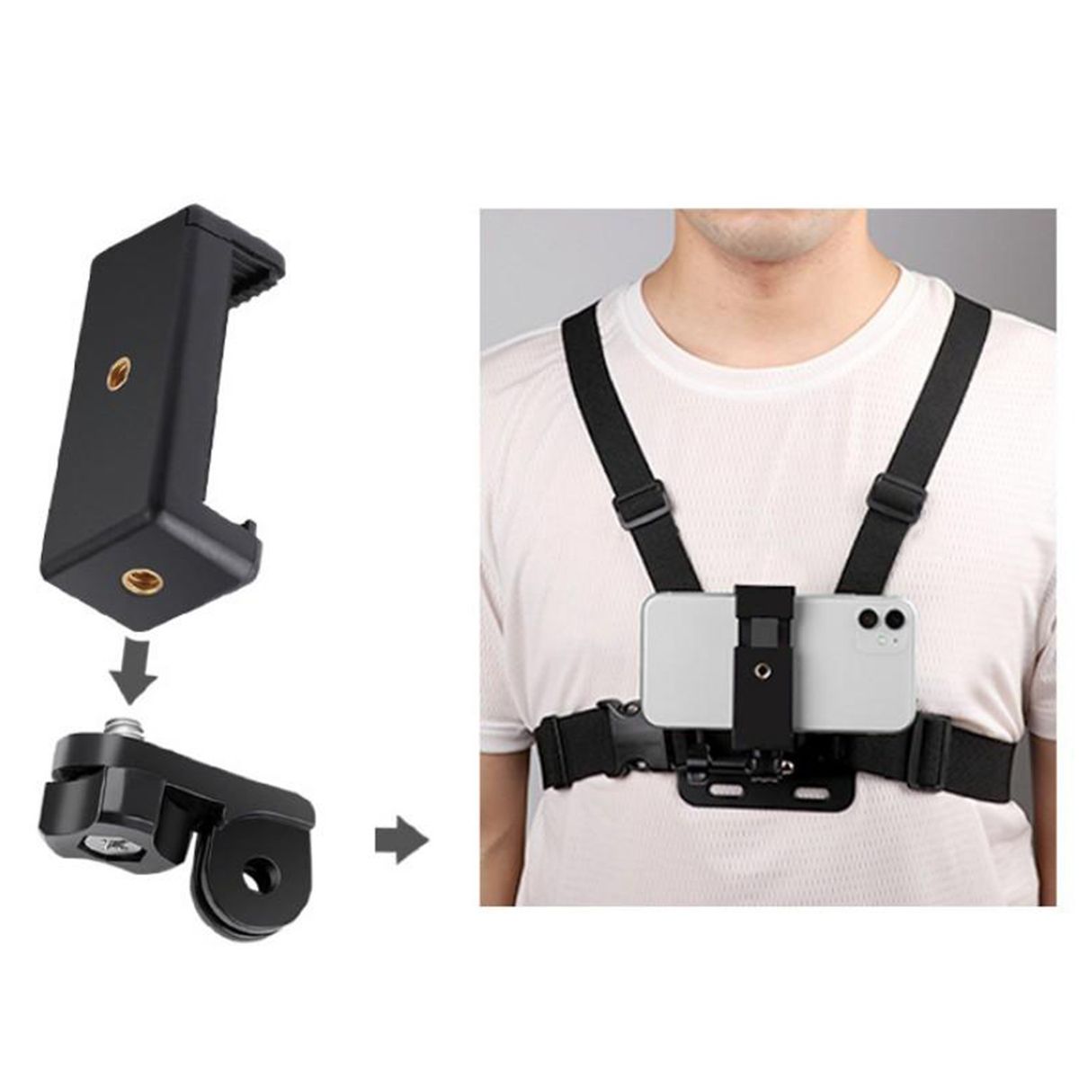 Smartphone Selfie Adjustable Harness Chest Strap Mount Holders For
