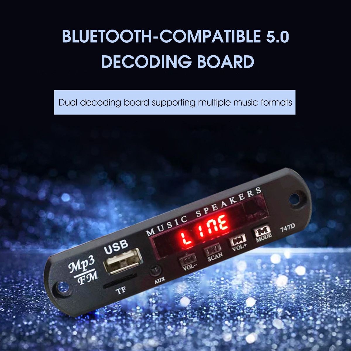 MP3 Decoder Board   LCD Display Bluetooth-compatible Black