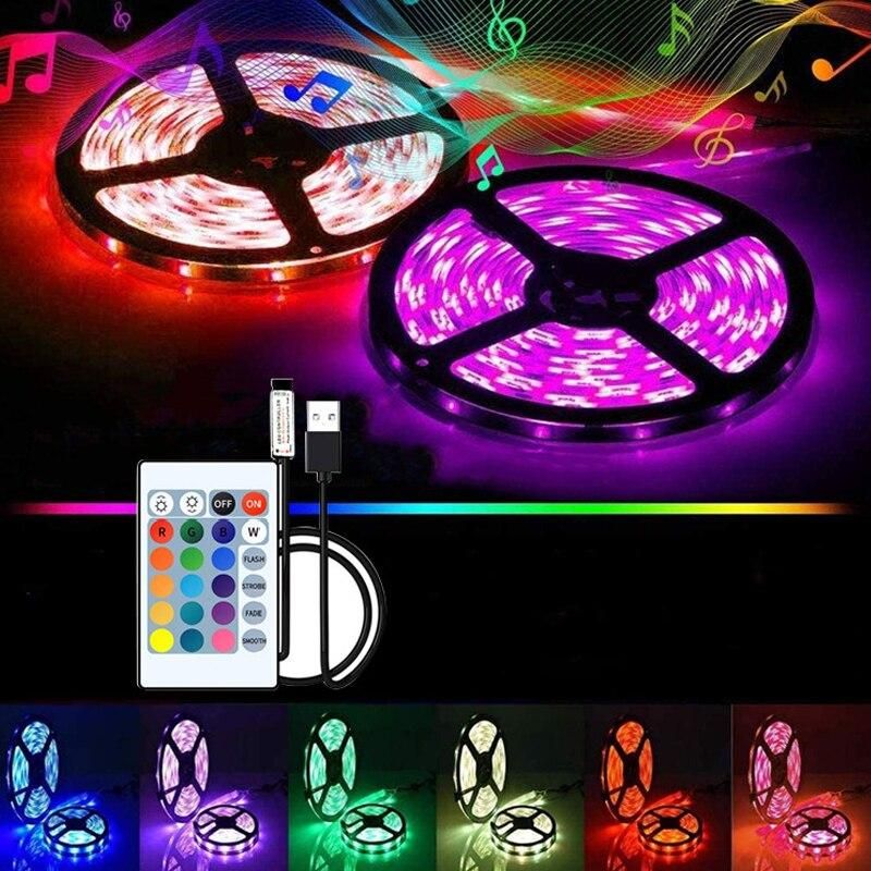 1M LED Lights StripS USB Infrared Control  Control Light Strip Decoration Set 5V Soft Light Strip RGB Light Bar