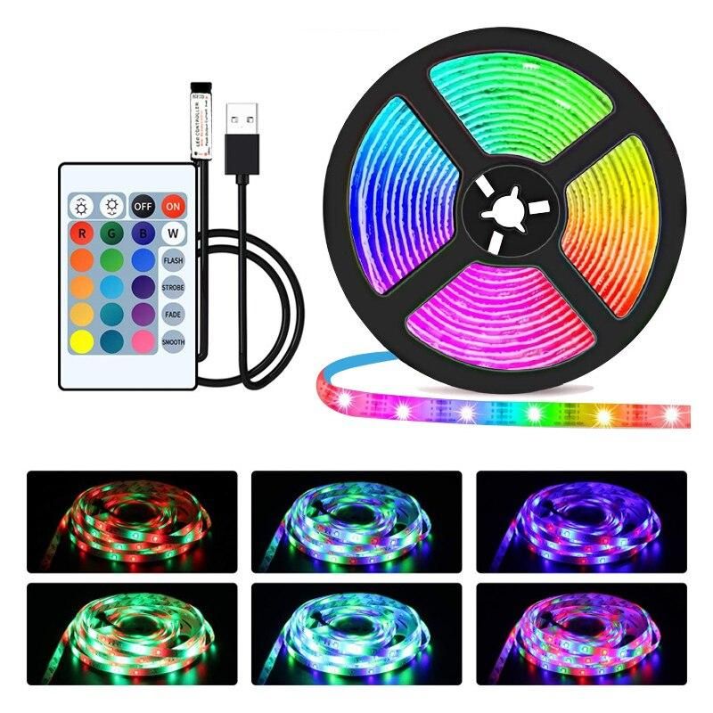1M LED Lights StripS USB Infrared Control  Control Light Strip Decoration Set 5V Soft Light Strip RGB Light Bar