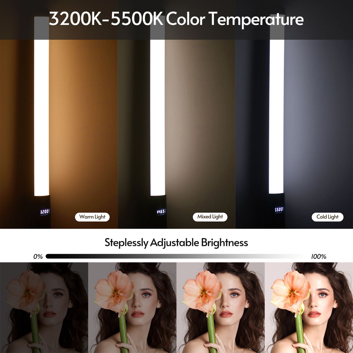Handheld RGB Tube Light LED Video Light Colorful Lighting