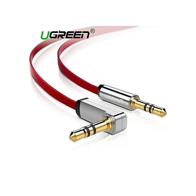 2 Meter 3.5mm Auxiliary Audio Jack To Jack Cable 90 Degree Right Angle For Apple IPhone, IPod, IPad, Samsung, Smartphones, Tablets And Speakers (Red) By HonTai