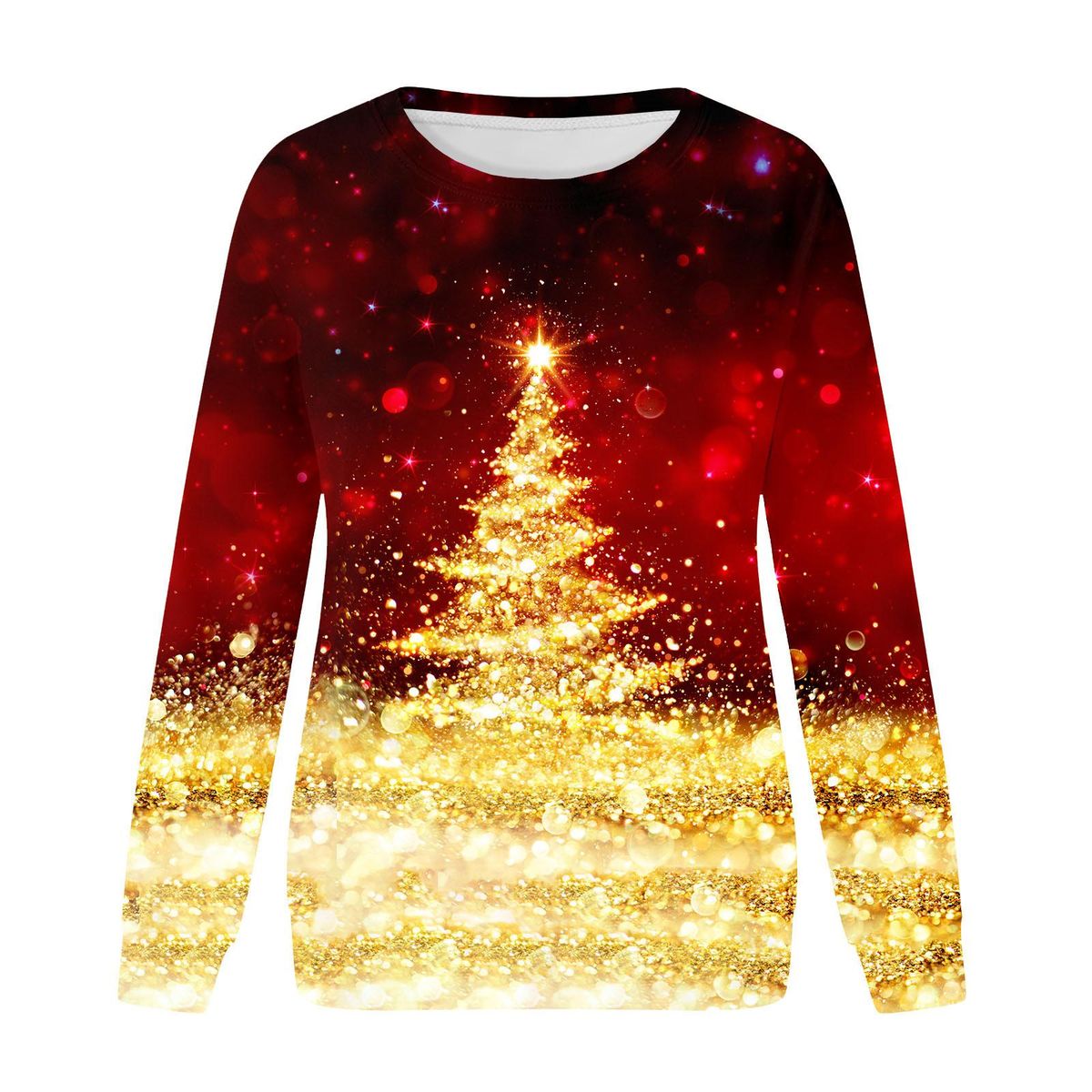 Women Print Long Sleeve Comfortable Breathable Round-Neck Sweatshirt