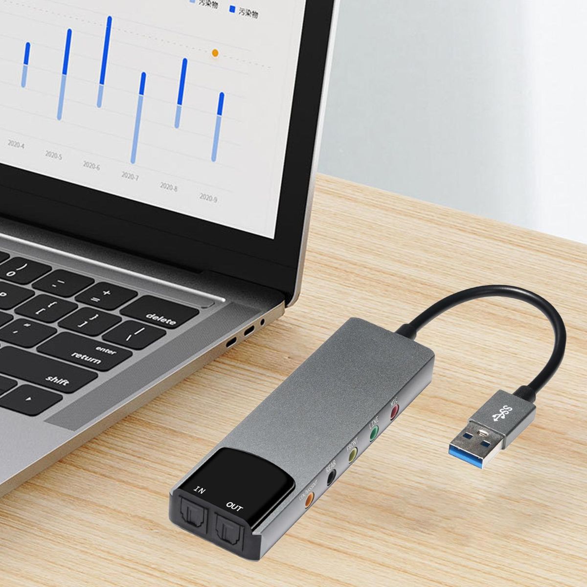 Usb Sound Card Audio Experience Usb Fiber Optic Sound Card Enhance Grey