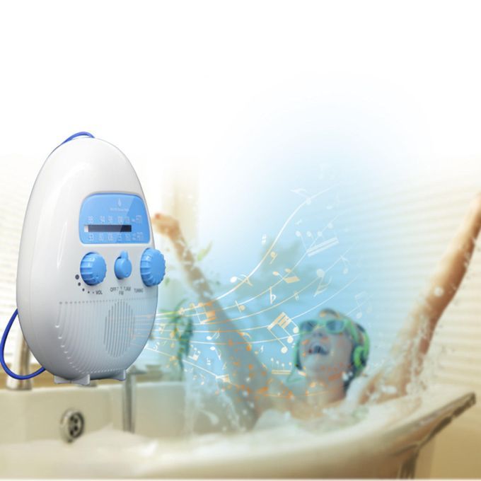 Portable Waterproof Shower Radio FM Top Handle Hanging IPX4 For Home