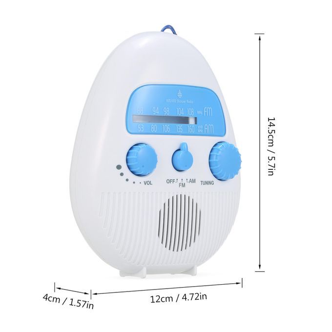 Portable Waterproof Shower Radio FM Top Handle Hanging IPX4 For Home