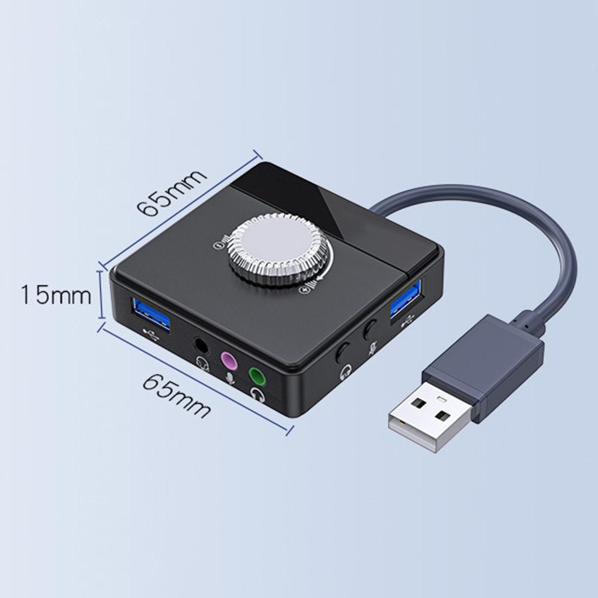 External Sound Card Audioboost Pro 3-in-1 Usb Sound Card Black