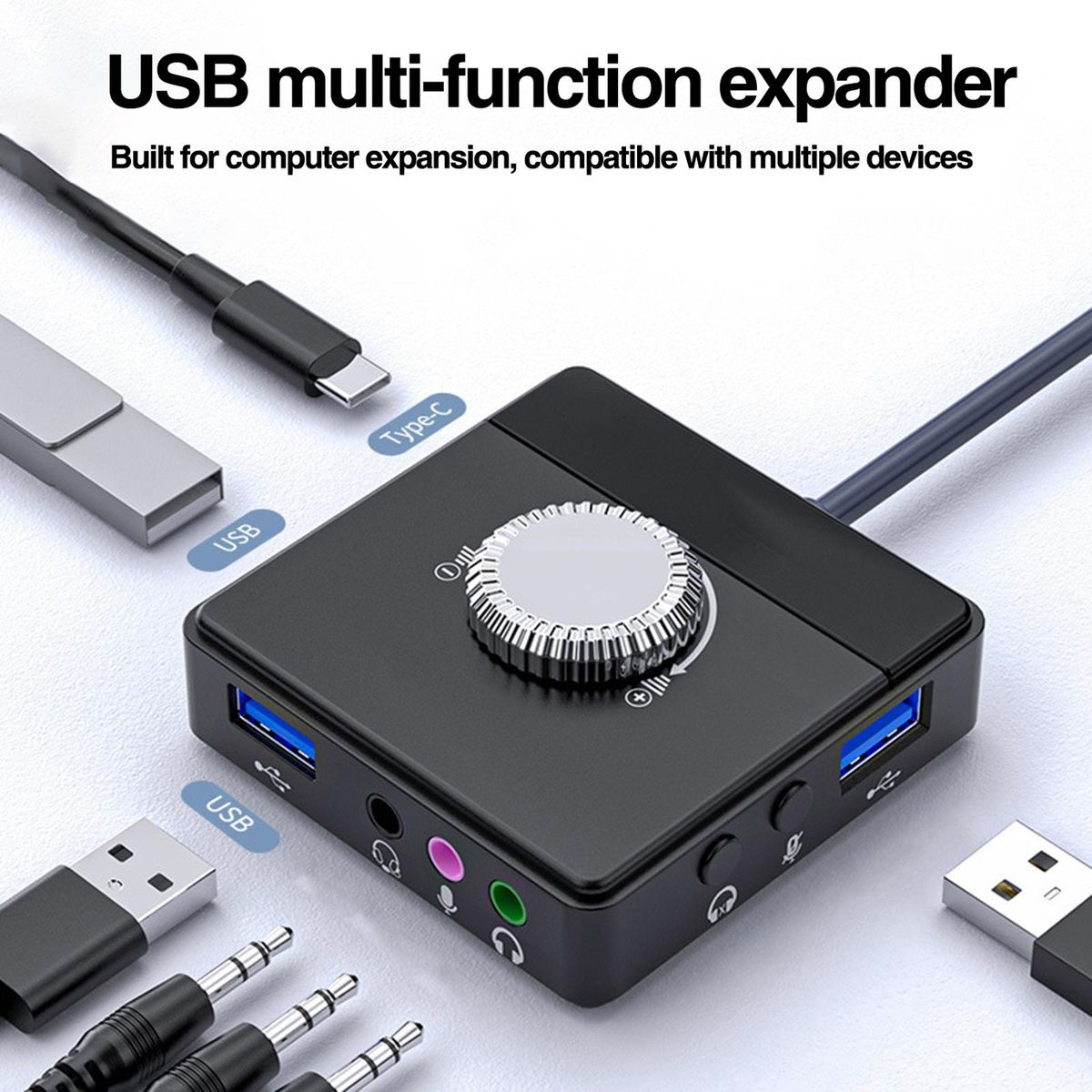 External Sound Card Audioboost Pro 3-in-1 Usb Sound Card Black
