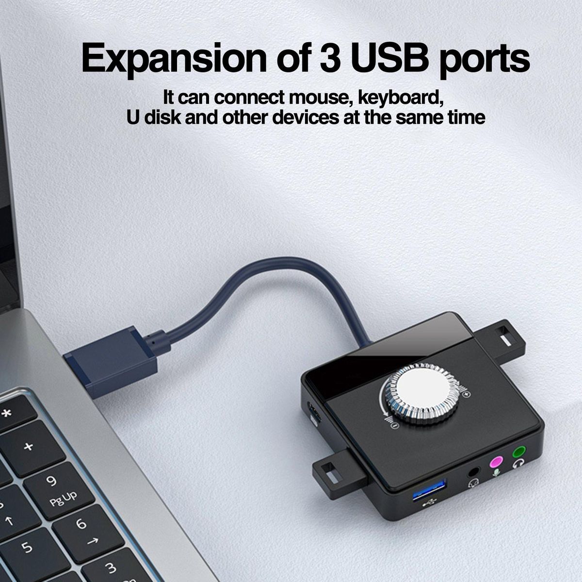 External Sound Card Audioboost Pro 3-in-1 Usb Sound Card Black