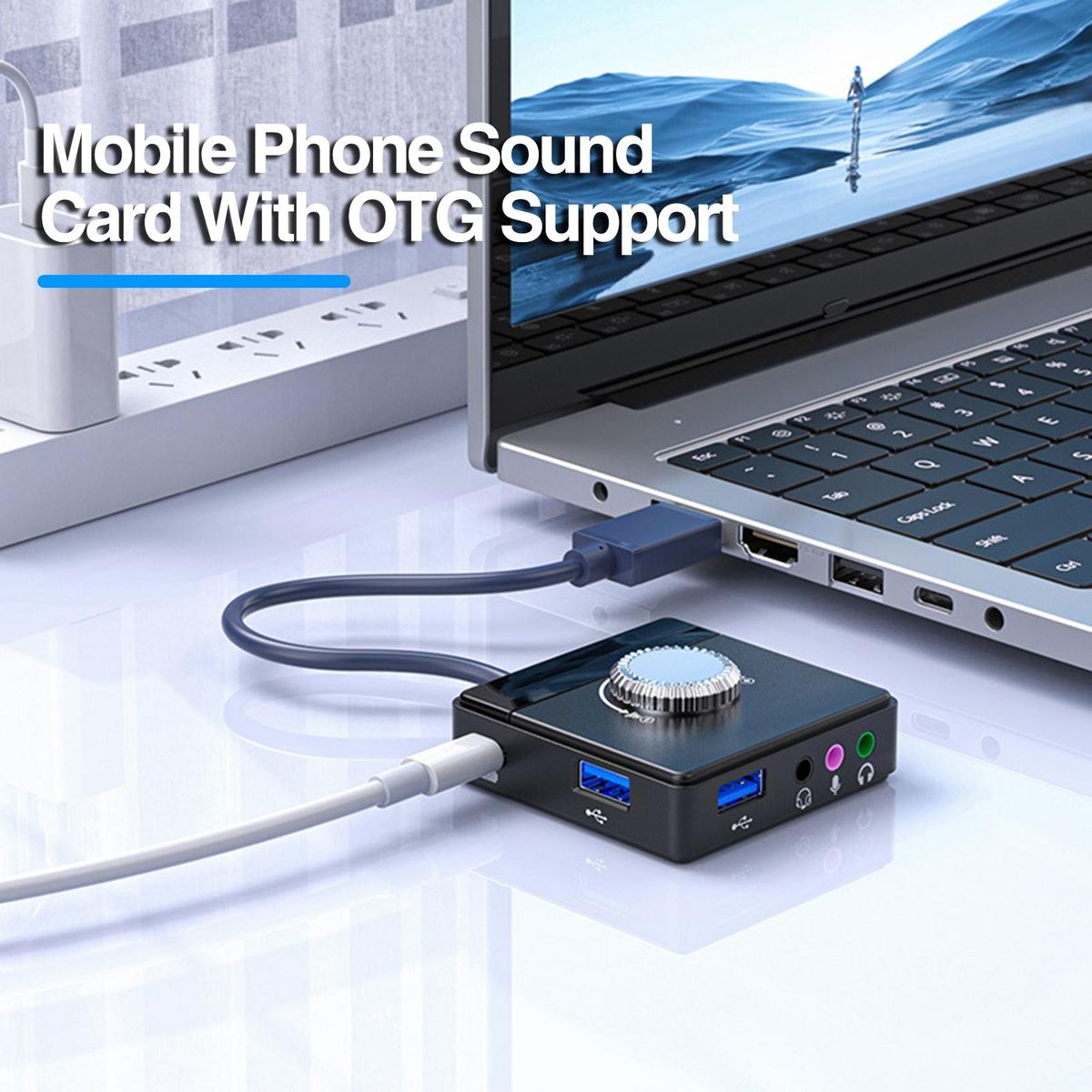 External Sound Card Audioboost Pro 3-in-1 Usb Sound Card Black