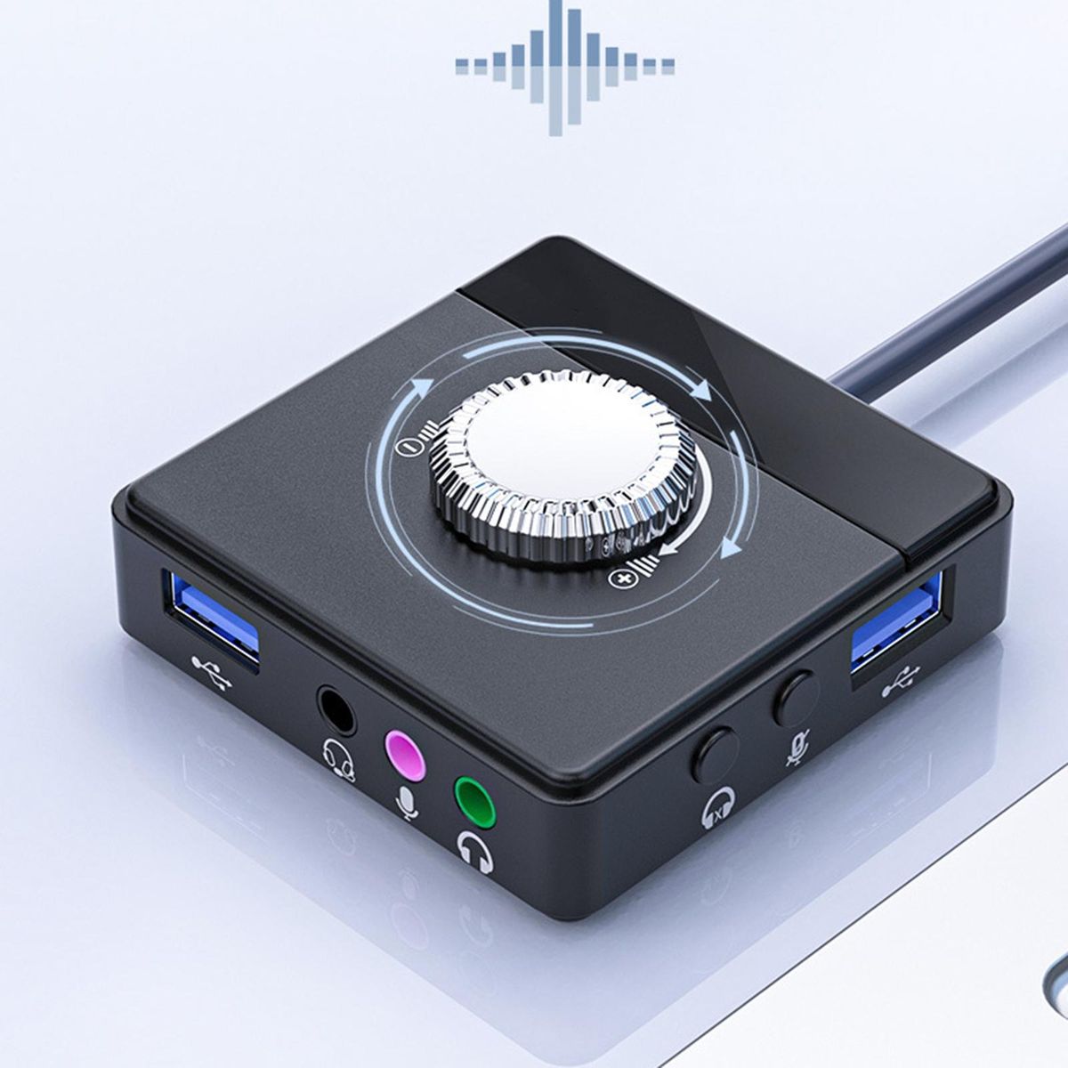 External Sound Card Audioboost Pro 3-in-1 Usb Sound Card Black