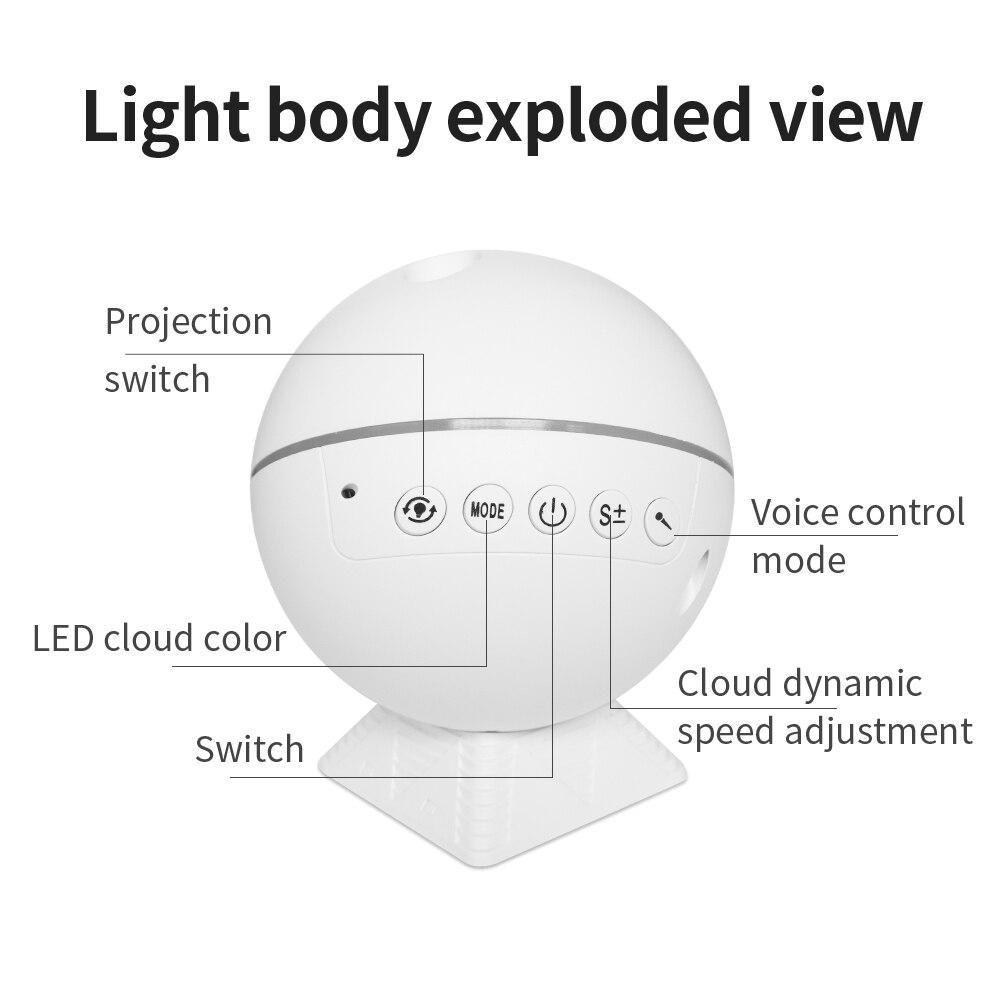 Starry Sky Projector Galaxy LED Night Light Moon Cloud Night Lamp Ocean Wave Music Mood Remote Control for Christmas gift Car