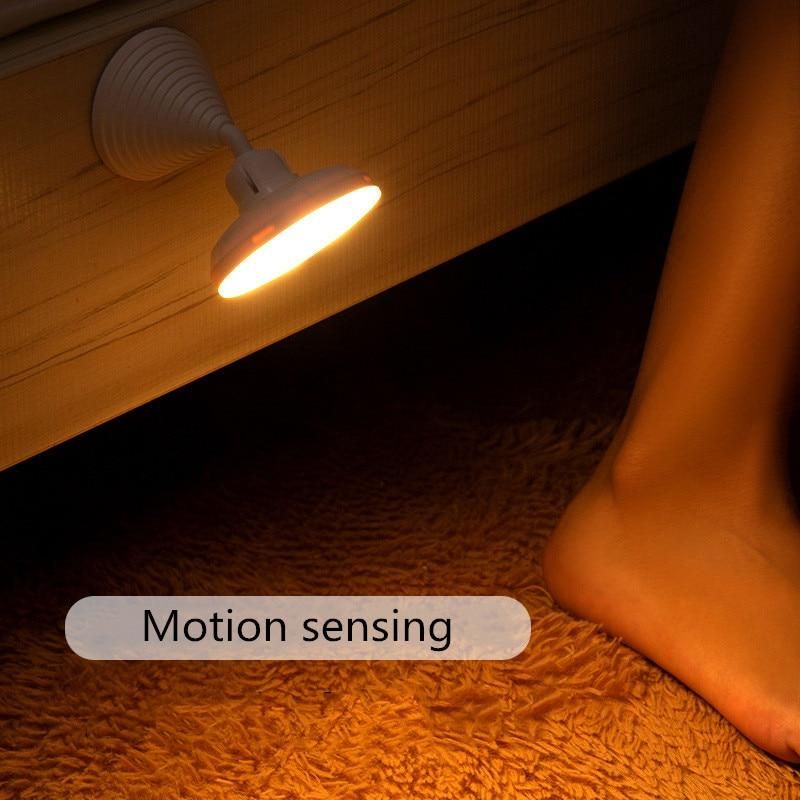 LED Night Light Motion Sensor Wireless USB Rechargeable Night Lamp For Kitchen Cabinet Wardrobe Hanging Magnetic Wall Lamp