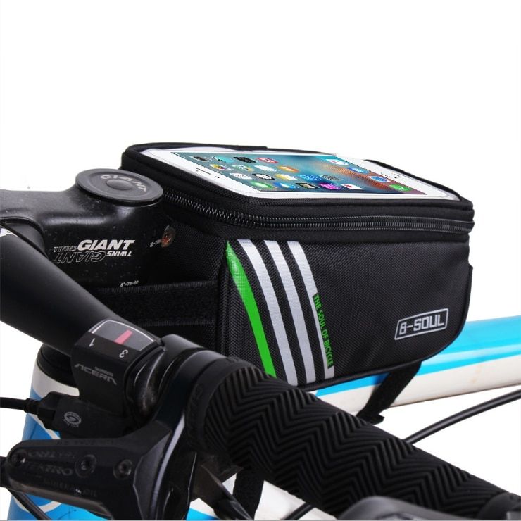 Bicycle Mobile Phone Pouch 5.7 Inch Touch Screen Top Frame Tube Storage Bag Cycling MTB Road Bike Bycicle Bags(#Red)