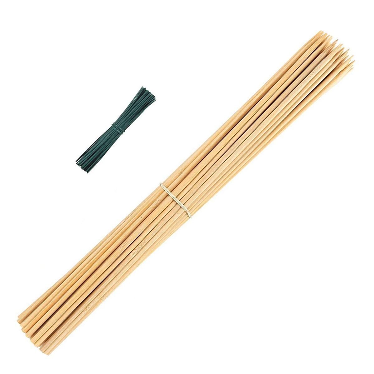 50Pcs Garden Bamboo Sticks Garden Trellis Flowers Stands Wooden Color