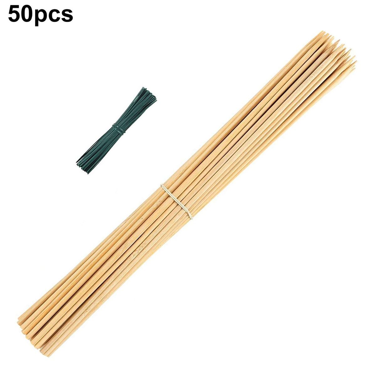 50Pcs Garden Bamboo Sticks Garden Trellis Flowers Stands Wooden Color