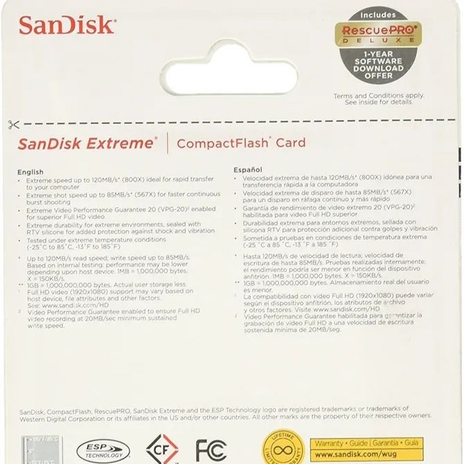 Extreme CompactFlash Memory Card - 64 GB