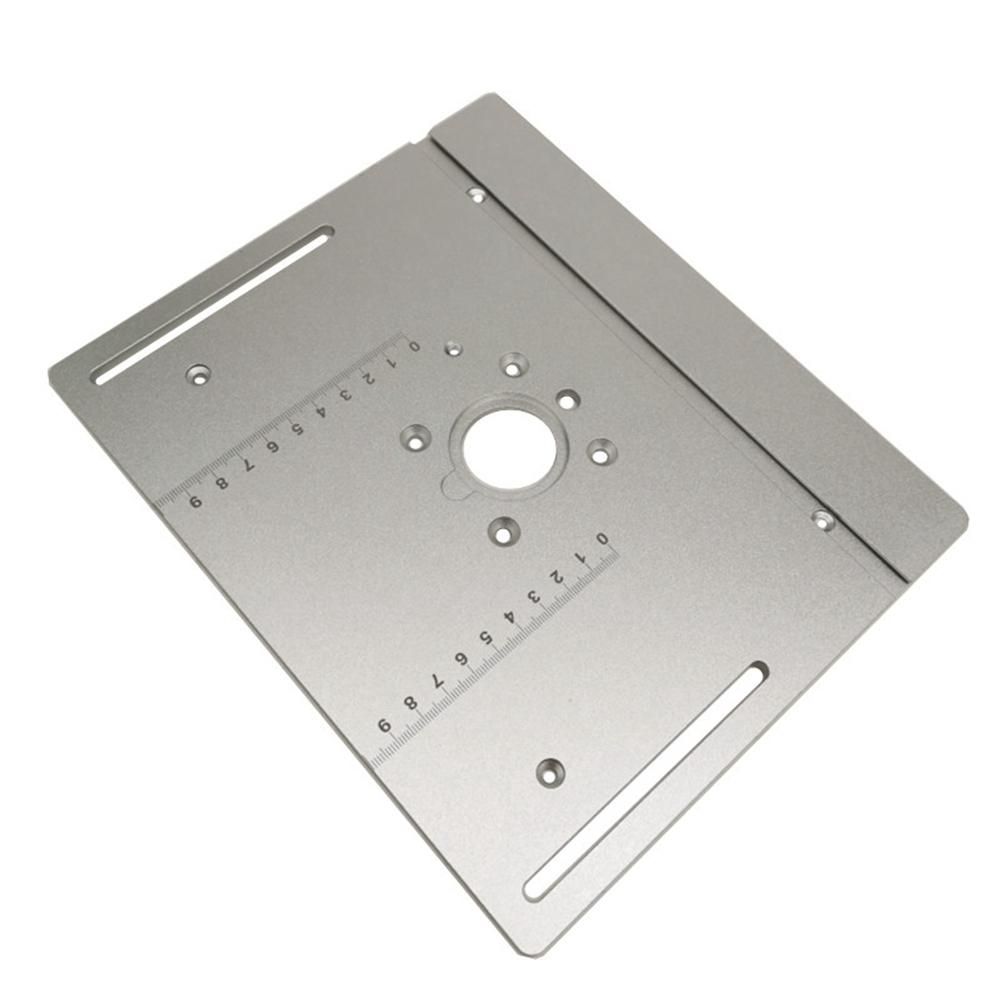 Router Table Insert Plate Miter Gauge for Woodworking Table Saw Multifunctional Trimmer Engraving Machine-Silver