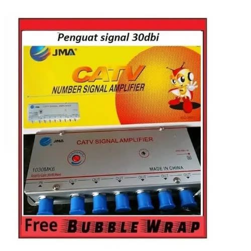 6 Way Tv Vcr Catv Cable Tv Antenna - Signal Amplifier And Booster Splitter