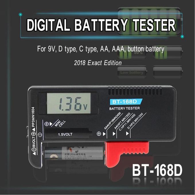 LCD Battery  Battery Checker  For AA AAA C D 1.5V 9V