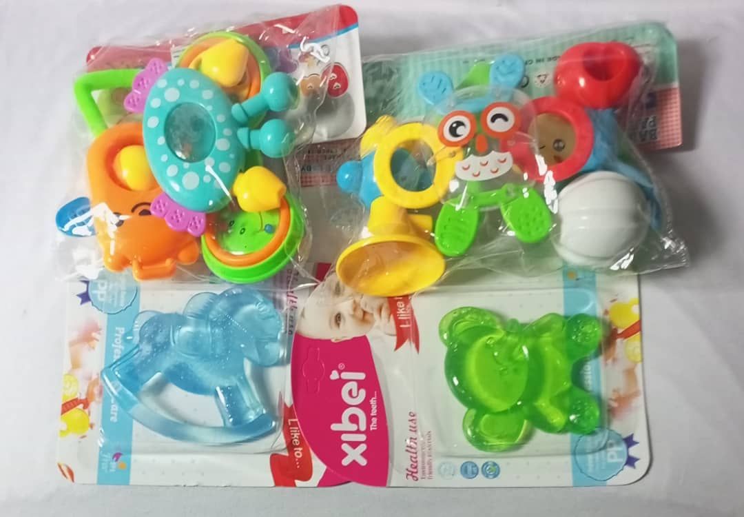 Teether 2 In 1 + 2 Different Sets Of Rattle Of 6
