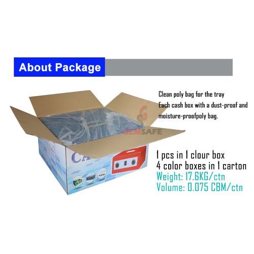 Metal Cash Box Deposit Key Money Cash Safe