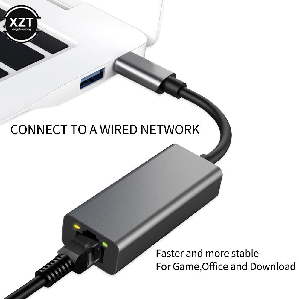 USB Type C Ethernet Adapter Network Card USB Type-C To RJ45 1000Mbps Internet