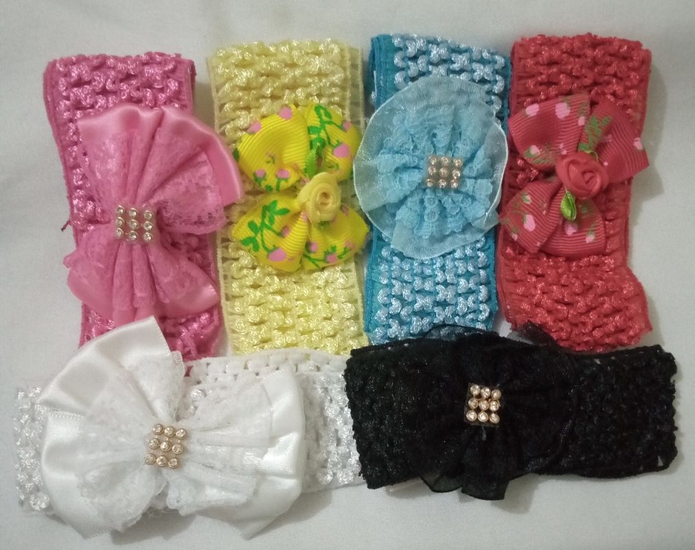 Baby Girl 6 In 1 Small Band Hair Accessories - Multicolour