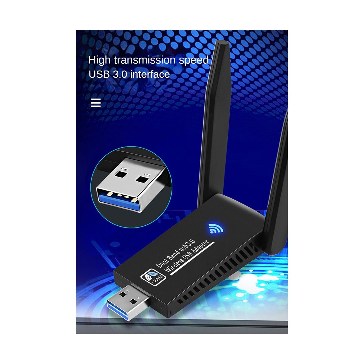 WiFi Wireless Network Card USB 3.0 1300M Adapter AC1300