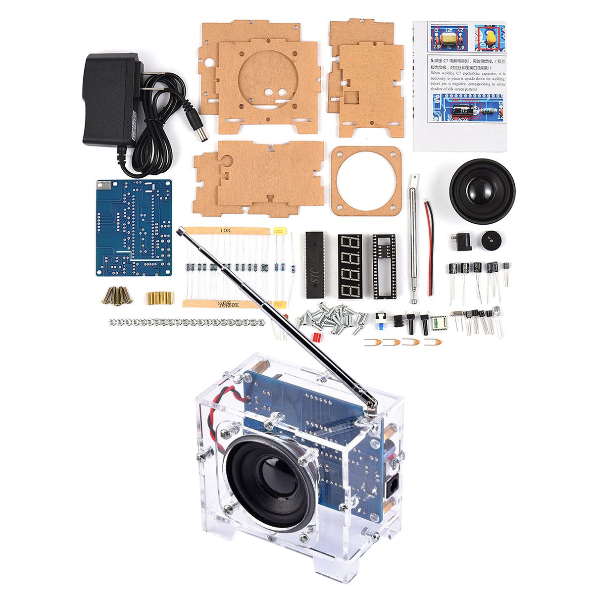 LED Digital FM Radio DIY Kit SCM FM Radio Module Soldering
