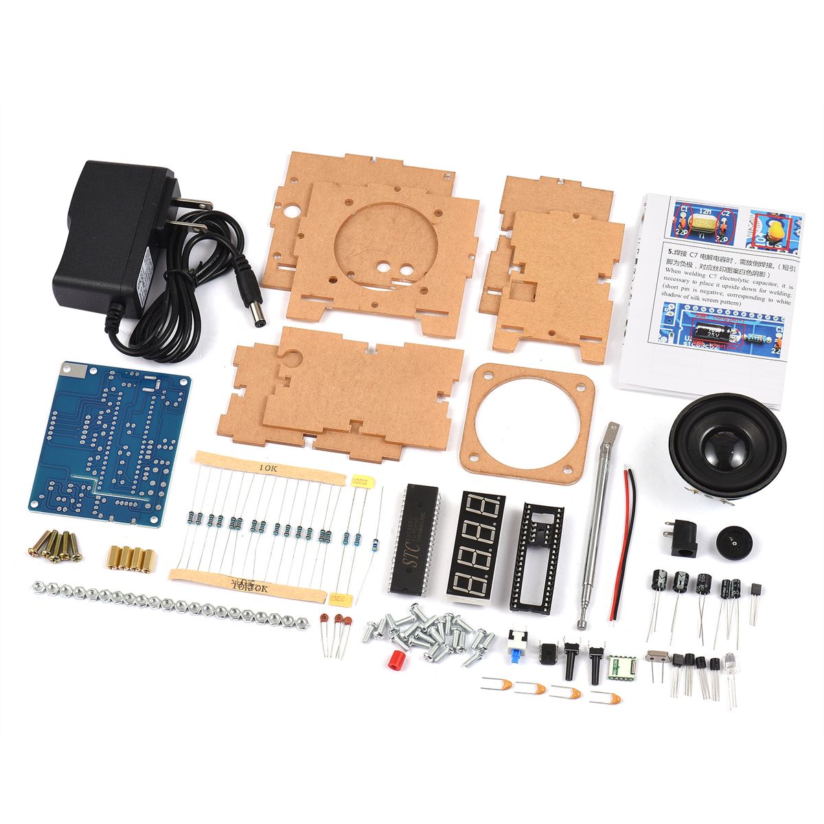 LED Digital FM Radio DIY Kit SCM FM Radio Module Soldering