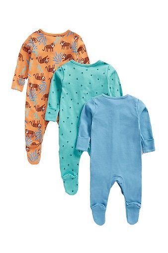 Baby Boy Tiger Sleepsuit 3-Pack