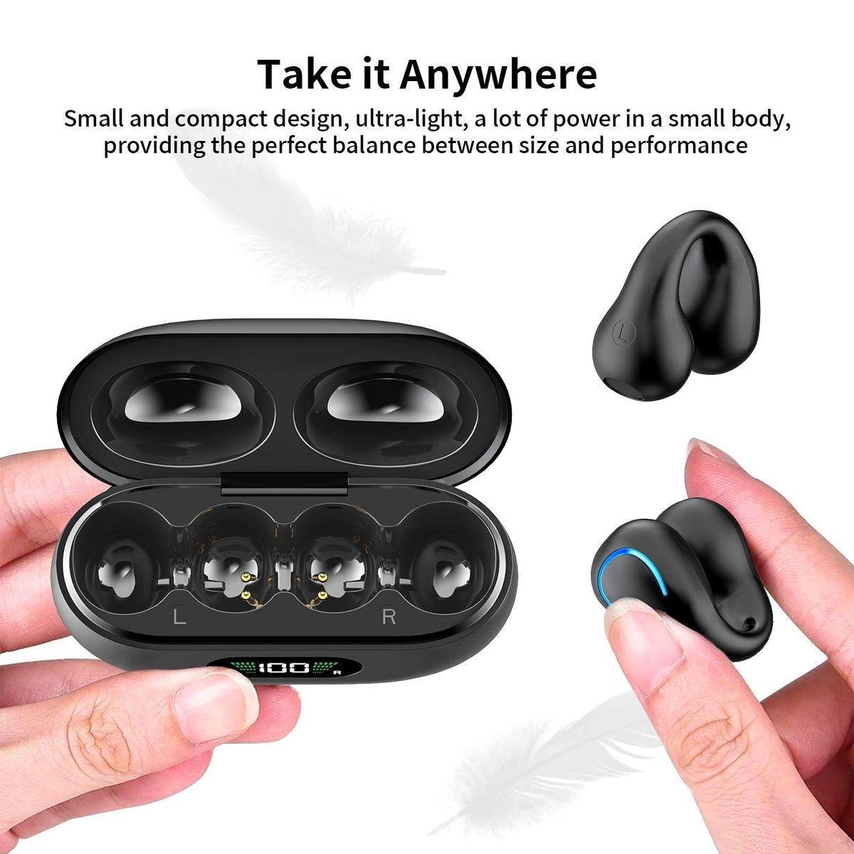 Open Ear Clip Headphones, Wireless Earbuds Bluetooth 5.3