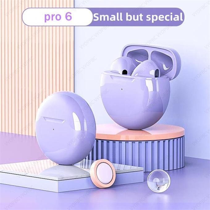 Pro 6 Blue Bluetooth Headphones Compact Headphones Earbuds
