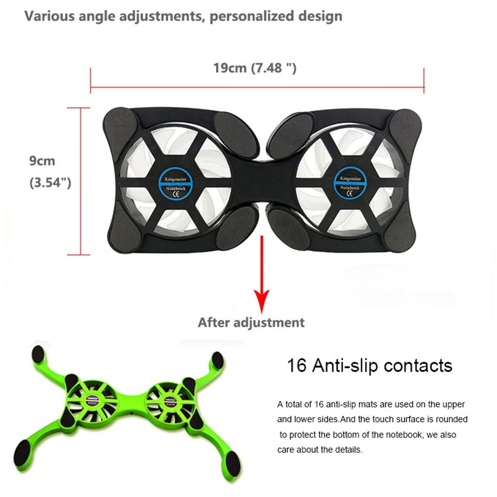 Permium Mini USB Foldable Cooling  Pad For 7-15" PC Laptop