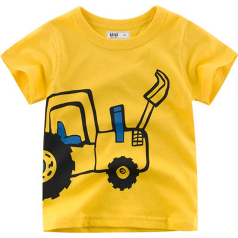 100% Cotton Kid Fashion Forklift Print Short Sleeve T-Shirts
